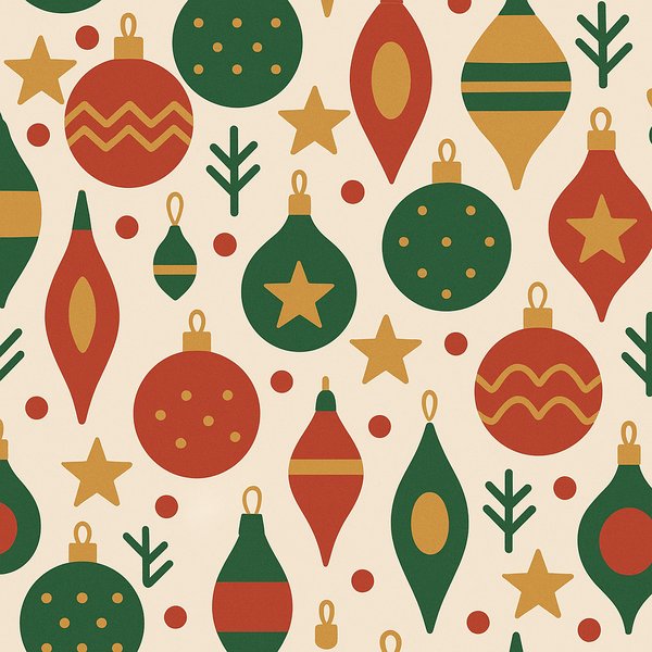 Retro Festive Ornaments — Seamless Abstract Pattern