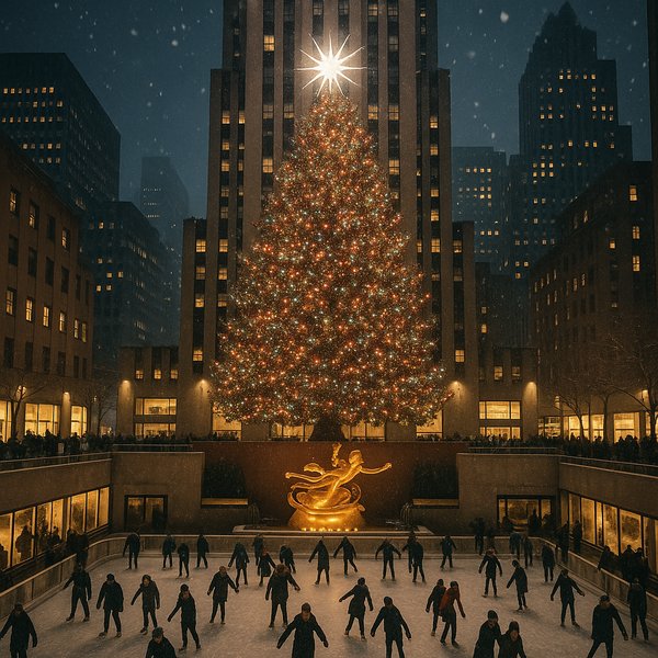 Rockefeller Center Christmas Tree & Ice Rink — A Cinematic Winter Night
