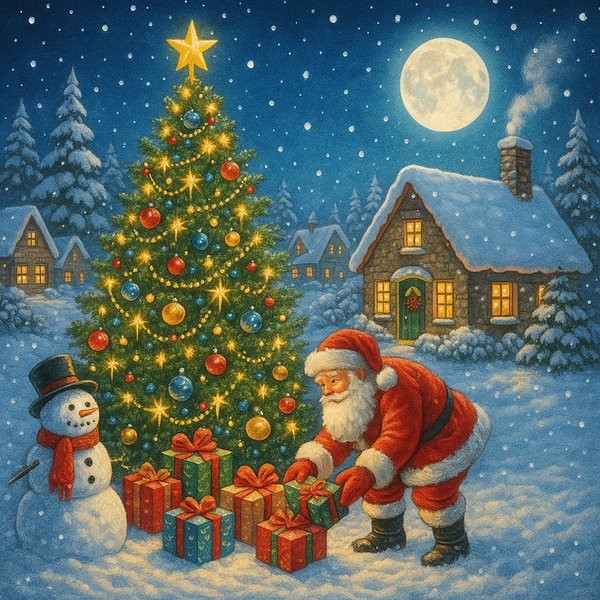 Santa's Moonlit Gift Delivery
