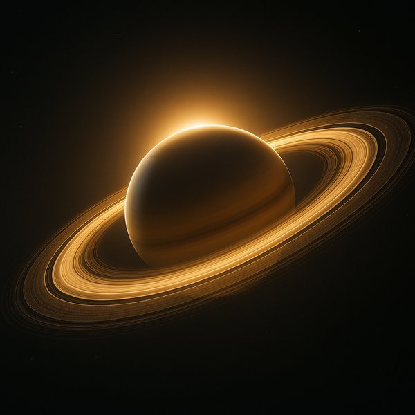 Saturn Backlit — Rings Ablaze