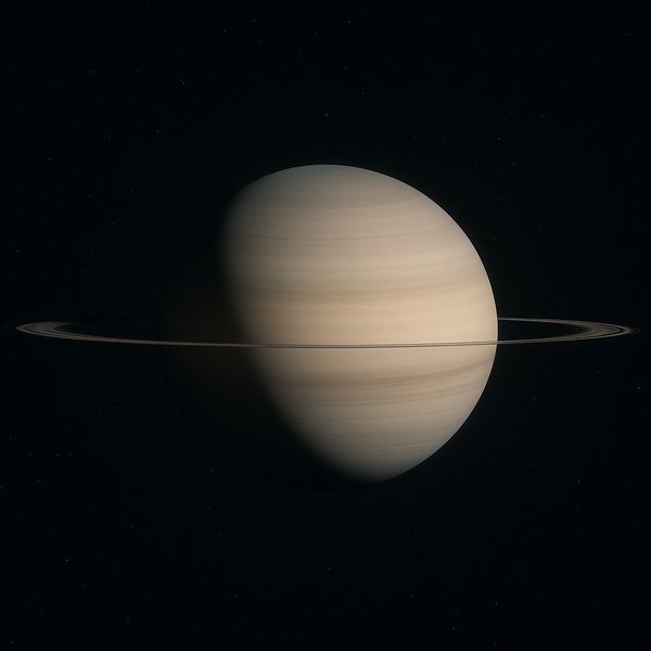 Saturn: Rings Seen Almost Edge‑On