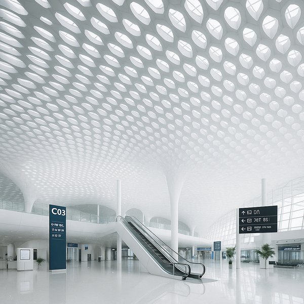 Shenzhen Bao'an Airport — Organic Honeycomb Ceiling