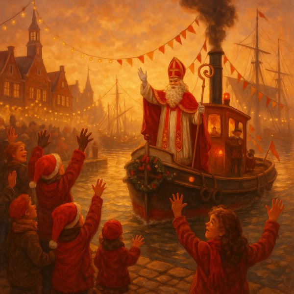 Sinterklaas Arrives at the Festive Harbor