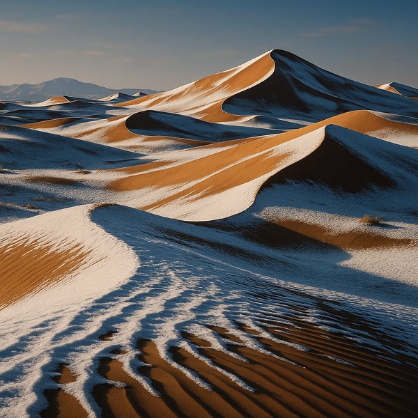 Snow-Dusted Dunes of Inner Mongolia