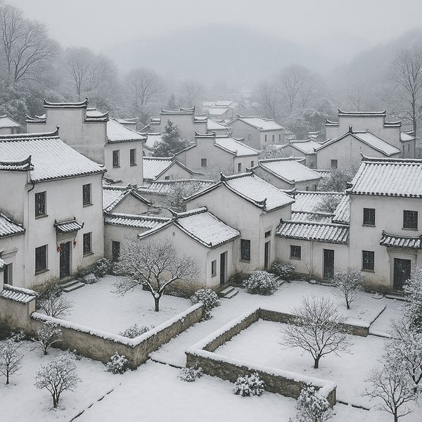 Snowy Huizhou Village — Anhui Winter