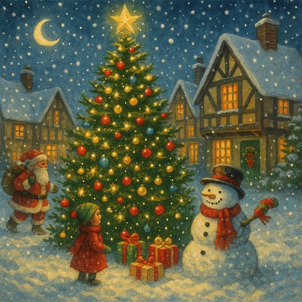 Snowy Village Christmas Tree