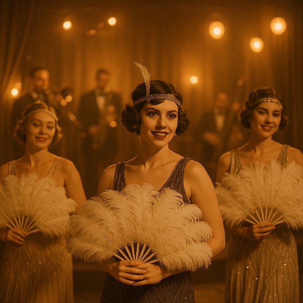 Speakeasy Serenade: Feather-Fan Chorus Line