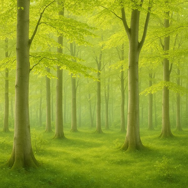 Spring Beech Grove in Soft Light