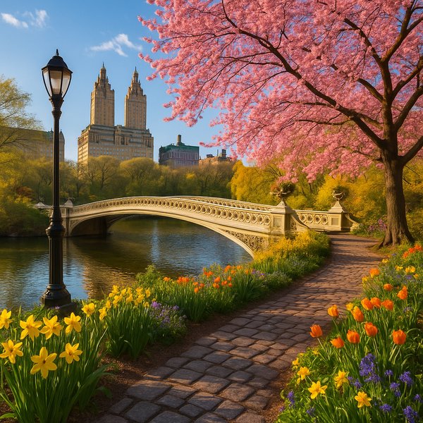 Spring Morning at Bow Bridge