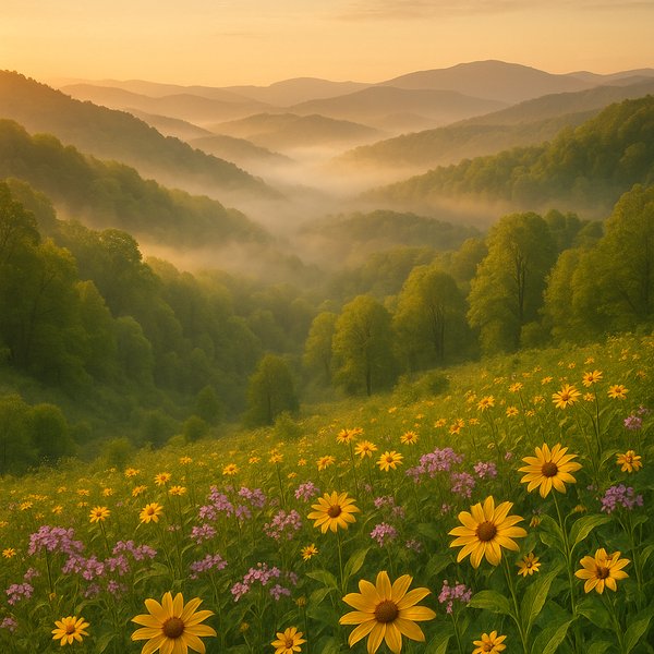 Spring Morning Mist in the Great Smoky Mountains