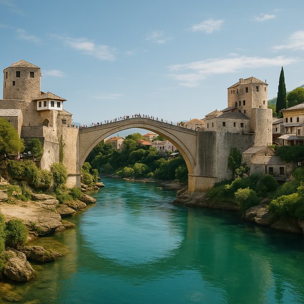 Stari Most Over the Turquoise Neretva