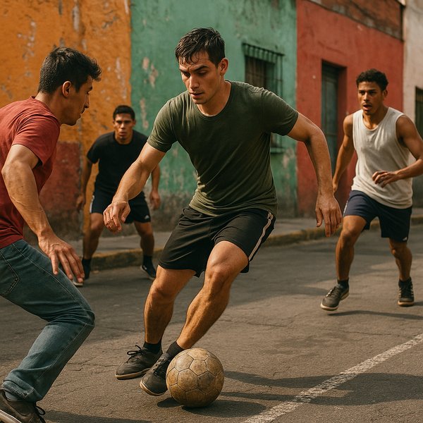 Street Football in Colorful Mexico