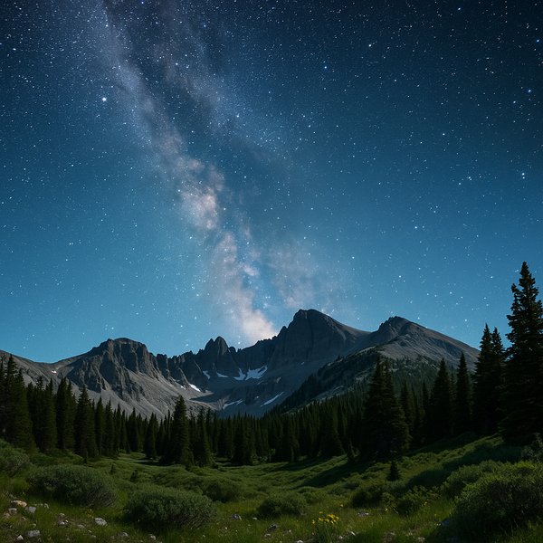 Summer Night Over Wheeler Peak — Milky Way Above Great Basin