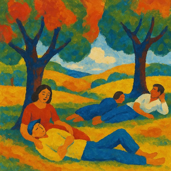 Summer Repose Under the Trees