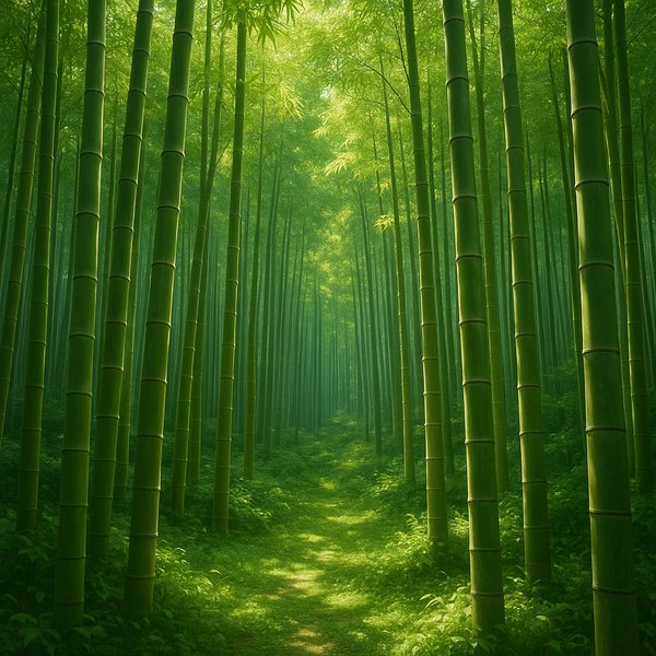 Sunlit Bamboo Grove Path