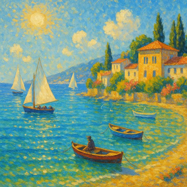 Sunlit Riviera: A Joyful Mediterranean Afternoon