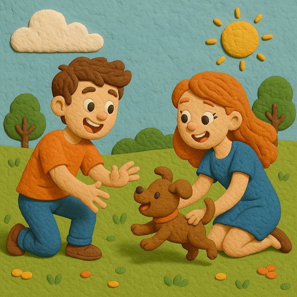 Sunny Claytime: Puppy Play in the Park