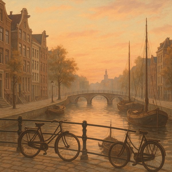 Sunset on an Amsterdam Canal, 1920