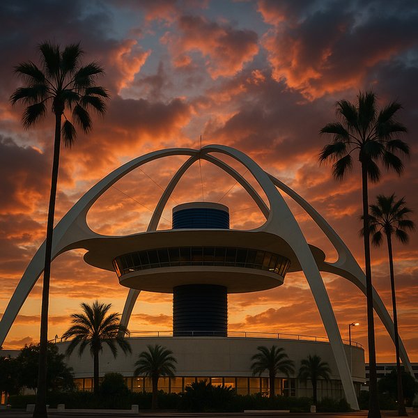 Sunset Over the LAX Theme Building