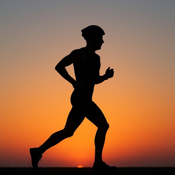 Sunset Triathlete Silhouette