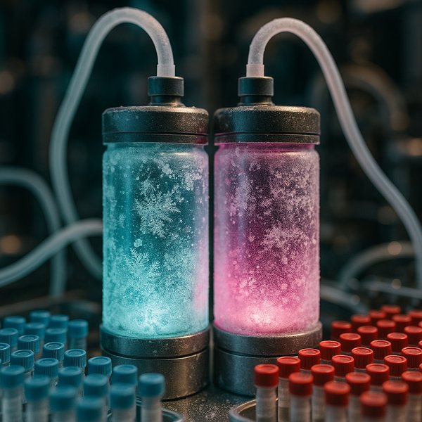 Teal & Magenta Cryo Chambers — Macro Cold Lab