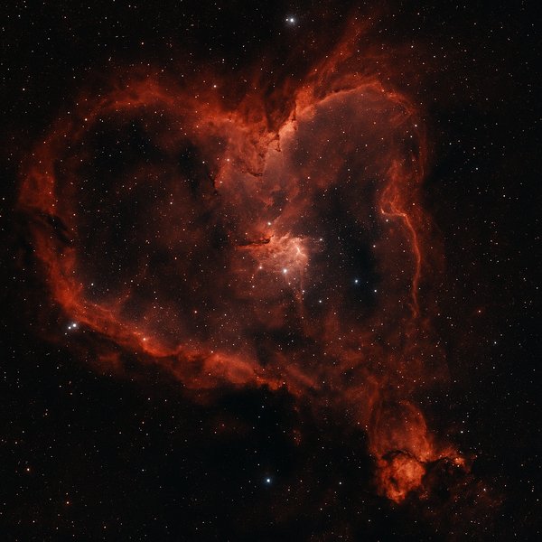The Heart Nebula in Glowing Hα — High‑Resolution Emission Cloud