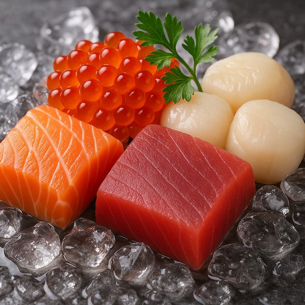 Top‑Tier Sashimi Selection on Ice — Salmon, Tuna, Scallops & Ikura