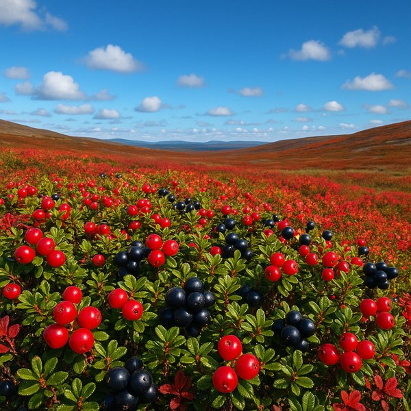 Tundra Berries Under a Cold Blue Sky