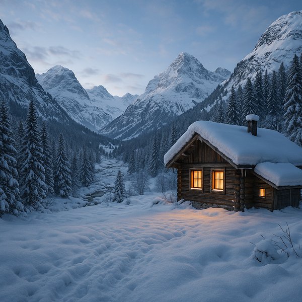 Twilight in a Swiss Alpine Valley