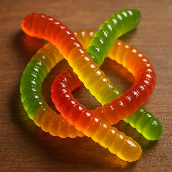 Twisted Gummy Worms — Juicy Translucent Candy