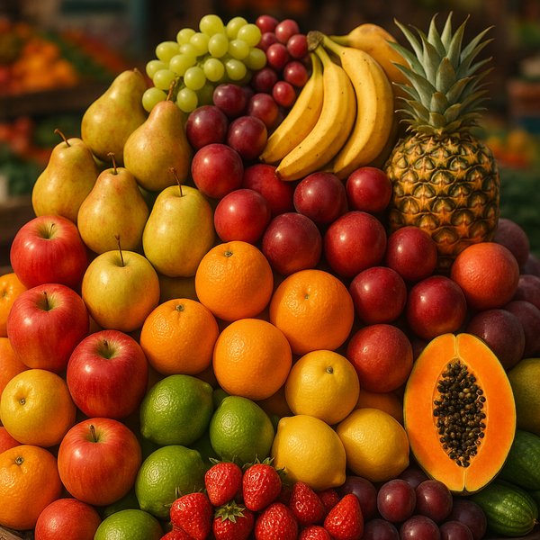 Vibrant Market Pile of Mixed Fruits