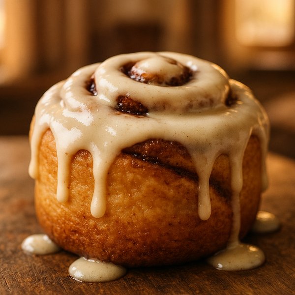 Warm Cinnamon Roll with Melting Icing