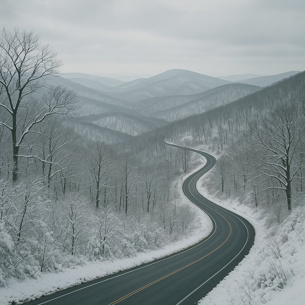Winding Winter Road — Shenandoah Overlook