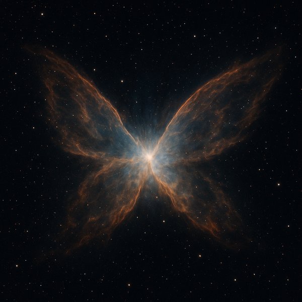 Winged Planetary Nebula – Bipolar Gas Shells in Deep Space