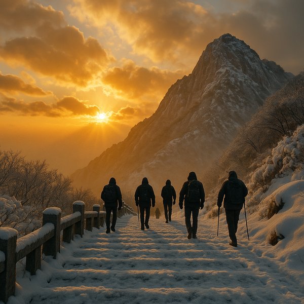 Winter Sunrise Pilgrimage on Mount Tai