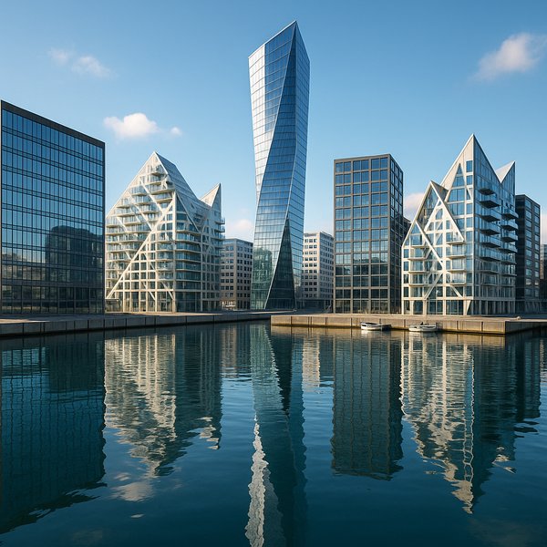 Aarhus Harbor: Glass Skyline at Daylight