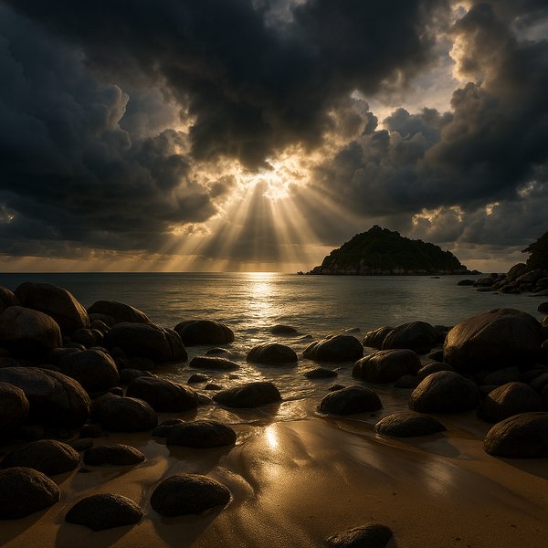 After the Storm — Sunbeams Over Koh Tao