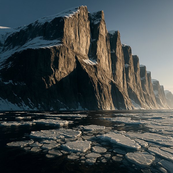 Arctic Cliffs of Greenland at Golden Light