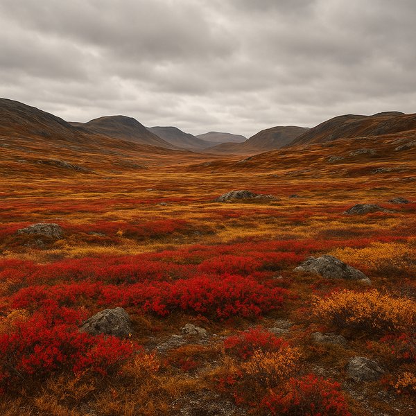Autumn Tundra — Greenland's Red and Gold Expanse