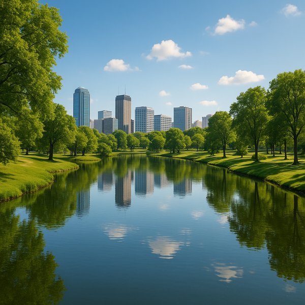 Chain of Lakes Park — Urban Skyline Reflected