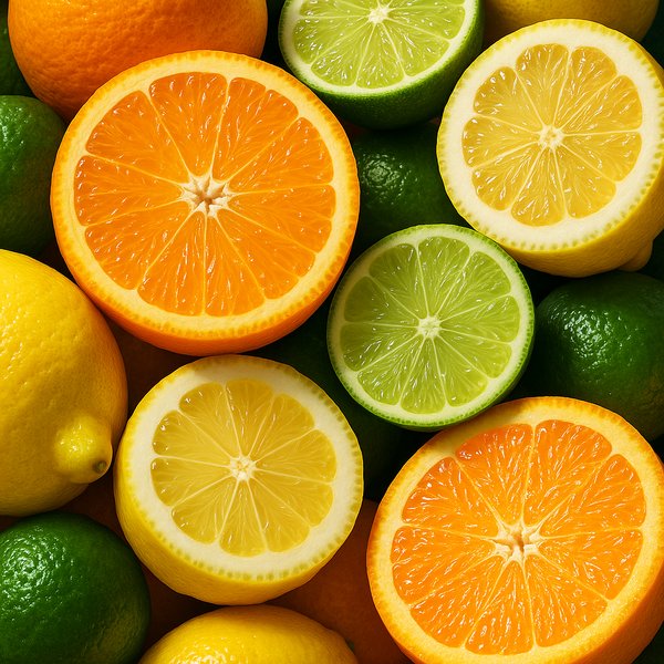 Citrus Symphony — Halved Oranges, Lemons & Limes