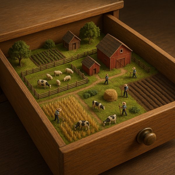 Drawer Farm: A Miniature Rural World