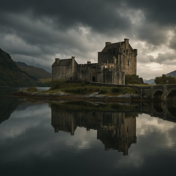 Eilean Donan Castle at Dusk — Moody Reflections