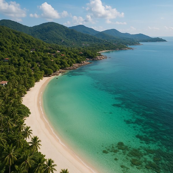 Emerald Curve — Koh Samui Aerial Shoreline