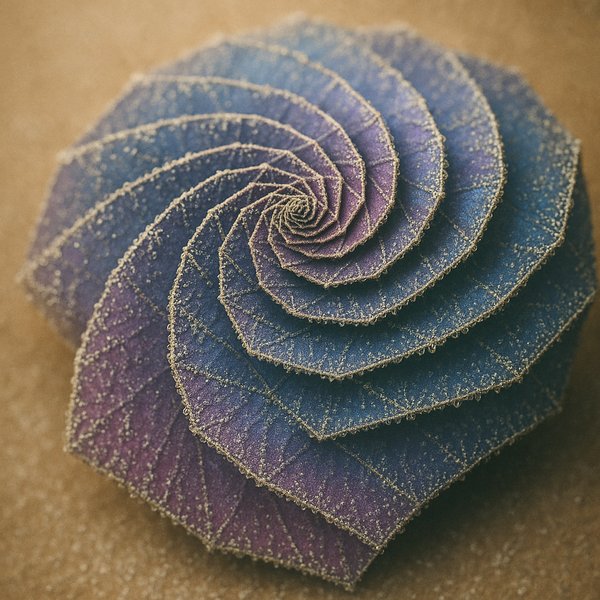 Frosted Spiral Shells — Indigo & Magenta Origami
