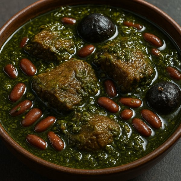 Ghormeh Sabzi — Herb Stew with Beef, Beans & Dried Limes
