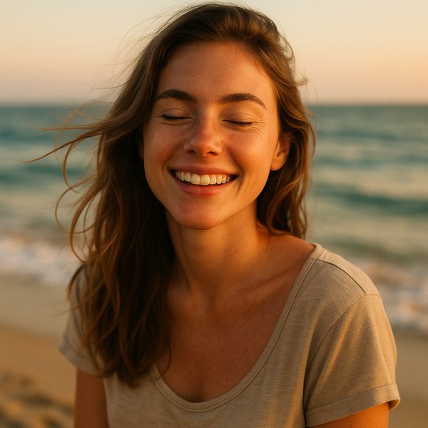 Golden Hour Smile by the Sea