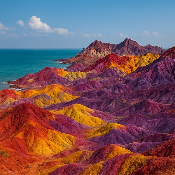 Regenbogenberge der Insel Hormuz