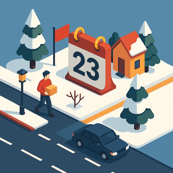 Изометрическая зимняя сцена — 23-й