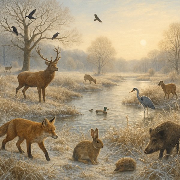 January Morning by the Frosted Stream